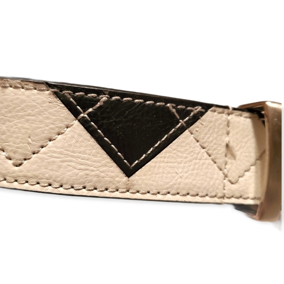 Greg Norman Mens Elba Geometric Black and Cream Belt 36" - Picture 9 of 11